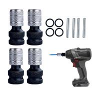 Drill Bit Adapter - Multi Size Conversion Set for Fast Socket Change, Enhanced Grip Control with Secure Lock Structure, Driver Extension Kit for Furniture Construction Tasks, 4piece Metric Fit