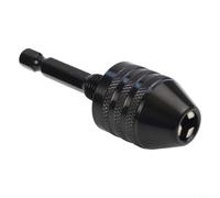 Drill Bit Chuck Adapter 6.35mm Hex Shank Keyless Function for Nail Machine and Engraving Tool Systems (0.6-8.0mm)