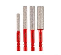 Drill Bit for Dry Drilling Applications on Tiles Glass and Marble Featuring Hex Shank Compatibility with Rechargeable Drills 48V or Higher (6+8+10+12mm)