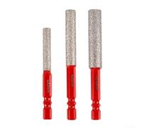 Drill Bit for Dry Drilling Applications on Tiles Glass and Marble Featuring Hex Shank Compatibility with Rechargeable Drills 48V or Higher (6+8+10mm)