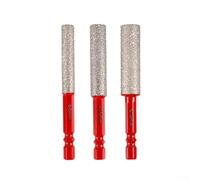 Drill Bit for Dry Drilling Applications on Tiles Glass and Marble Featuring Hex Shank Compatibility with Rechargeable Drills 48V or Higher (8+10+12mm)