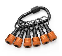Drill Bit Holder Keychain 6pc, 1/4 Hex Quick Release Drill Extension Bit Holder Tools with Handly Carabiner, Portable Screwdriver Bit Holder for Impact Driver, Nut Driver, Screw& Drill Bits