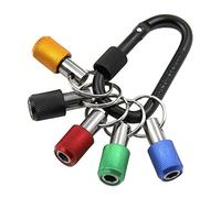 Drill Bit Holder Set (5 pcs) with 1/4" Hex Shank & Socket Compatibility - Portable Quick-Release Keyring Extension Bar for Power Tools and Hand Screwdrivers