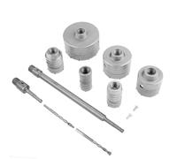 Drill Bit Set, 10 pcs TCT drill set Drill Attachments with 6 Drills 35mm 40mm 50mm 65mm 80mm 110mm Hole Saw Drill with 2 Locking Screws and 2 Guide Drills Plus SDS