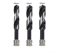 Drill Bit Set, 3 Pieces Template Drill Bits, Extended Twist Drill Woodworking Hole Reamer for Electric Drills Power Tools(20 22 25mm Silver)