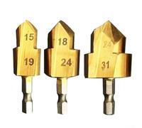 Drill Bit Set,3PCS 6.35mm Hexagonal Shank Drill Bit Water Pipe Expansion Drill Punch Plumber Replacement Part Accessories