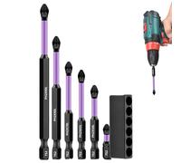 Drill Bit Set | 6-Piece Non-Slip S2 Alloy Steel Electric Tip | 85g Multifunctional Screwdriver Drill Bit for Woodworking, Automotive Plumbing, Electric Metallurgy