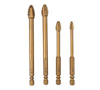Drill Bit Set 6mm to 12mm for Tile Glass Marble with Hex Shank for Impact Drill and Electric Hand Drill (4pcs)
