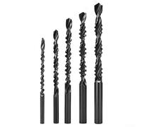 Drill Bit Set Featuring Spiral Jagged Saw Edge and 130 Degree Oblique Blade for Cutting Materials Up to 3mm Thickness (C)