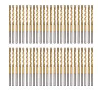 Drill Bit Set High Speed Steel 50PCS 1/8 Inch Spiral Saw Twist Drill Bits for Wood Plastic Cutting Durable Precision Tools Professional Woodworking (Gold)