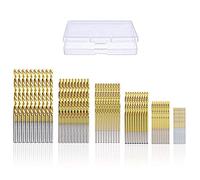 Drill Bit Set, Vidillo 60pcs Titanium Twist Drill Accessories Tool Set 1/1.5/2/2.5/3/3.5 mm HSS Metal Drill Bits Kit for Workshop Wood Plastic and Aluminum (Gold)