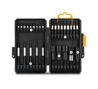 Drill Bit Sets 24 Piece Multi Functional Drill Driver Bits with 1 4 inch Connecting Rod HSS Grinding Twists Drills Storage Toolbox Lightweight for DIY Projects (28 Piece Set S2 Batch Head)