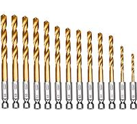 Drill Bit Sets, 26 Peças, Hexagonal Wall Drill Bits HSS with Titanium Coating for Wall, Scissor Cement Metal Madeira Porcelain, Plastic, 1.5 mm to 6.5 mm