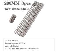 Drill Bit Sets,Drill Bits Set 8pcs/12pcs 50mm-200mm T6-T45 Screwdriver Bits Set Electric Screwdriver Head T10, T15, T20, T25, T27, T30 T35 T45(200mm Nonporous)