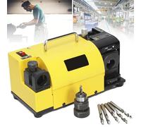 Drill Bit Sharpener, Portable Grinding Machine for End Mills, Adjustable from 90° to 140°, Sharpens 3mm-15mm Bits with 13/18 Collets