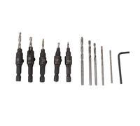 Drill Bits Set 82 Degree Countersink Drill Bit Set for Softwood Hardwood Fiberglass Plastic High Durability Steel Woodworking Tools 5 Piece Kit