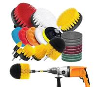 Drill Brush Attachments Set 23 Pack Scrubber Kit Include Scrub Pads, Sponge, Extend Attachment, Drill Cleaning Attachment Set for Bathroom, for Grout, Bathroom Surface