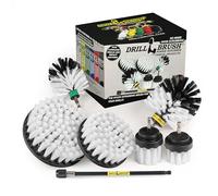 Drill Brush Ultimate Automotive Cleaning Kit With Extension - Truck Accessories - Glass, Upholstery, Seats, Window, Interior, Wheel, Carpet Cleaner - Car Mats - Spin Brush - Motorcycle Accessories