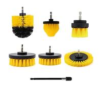 Drill Brushes Brush Attachment - 7 Pack Electric Drill Brush Kit - Great for Pool Tile, Bathroom Toilet, Ceramic Marble Car Automotive (Yellow)