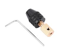 Drill Chuck 0.3-3.4mm Capacity Brass Aluminum Alloy Three Jaw Chuck with Hex Key Wrench /8 Inch Chuck Replacement for Electric Drills Cordless Drills Power Tools