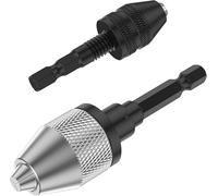 ,Drill Chuck Adapter 1/4" Hex Shank Drill Chuck Conversion Adapter 0.3-6.5mm&0.3-3.6mm Fast Change Converter Extension Screwdriver Drill Adapter for Impact Drill Tool Attachment