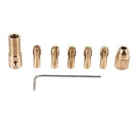 Drill Chuck Adapter 8-Piece 0.5-3mm Drill Chuck Collets Set, Electric for PCB Aluminum Cardboard, 3.17mm Copper Folder