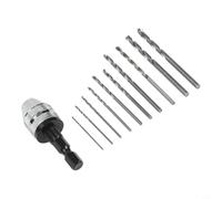 Drill Chuck Adapter for Electric Drills, 0.3-3.6 mm Keyless Mini Chuck with 1/4" Hex Shank, Aluminum Alloy & Carbon Steel, Includes(11PCS)