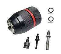 Drill Chuck Adapter Keyless Replaces for Millwaukeeii Hand Drill Impact Driver 1/2-20UNF Mount 1.5-13mm Clamping Self-Tighten Drill Chuck 3/8" SDS-Plus Shank 1/2" Impact Wrench Adapter 1/4" Hex Shank