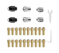 Drill Chuck Adapter Set, Collet Set for Dremel, 0.5 mm to 3.2 mm 4486 Drill Chuck Hex & 4485 Brass Collet Metal Nut for Dremel Drill (28)