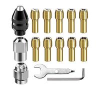 Drill Chuck Collet Set 1/32" to 1/8" Replacement 4486 Drill Keyless Bit Chuck Shank Rotary Tool Quick-Change Adapter Brass Collet Set Brass Rotary Tool