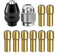 Drill Chuck Collet Set, 10-Piece m8 Shank Diameter Collet Set for Electric Grinding Adapters, Keyless Drill Chuck Conversion Tool for Electric Grinding Drills Nut Shank Fit Rotary Tools