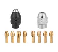 Drill Chuck Collet Set,10Pcs Replacement 4485 Brass Quick Change Rotary Drill Nut Tool Kit(1/8" x 2,3/32" x 2,1/16" x 2,1/32" x 2)