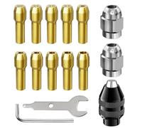 Drill Chuck Collet Set, 15Pcs/25Pcs Collet Nut Kit, 0.8-3.2mm Replacement Keyless Quick Change Chuck Rotary Tool, 4486 Multi Chuck Set Accessory Compatible with(15pcs)