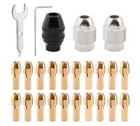 Drill Chuck Collet Set, Collet Nut Kit,0.8-3.2mm Replacement Keyless Quick Change Chuck for Dremel Drill Bits, Shank Size Replacement Kit