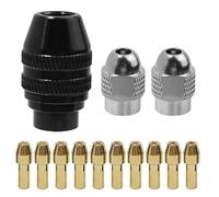 Drill Chuck Collet Set Compatible with Dremel,13PCS Chuck Collet Kit 0.8-3.2mm Shank Replacement 4486 Rotary Tool Keyless,Quick Change Chuck Accessory Brass Collet Metal Nut Kit for DIY & Craft