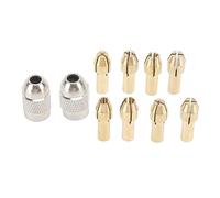 Drill Chuck Collet Set, Drill Chuck Nut Tool, 10PCS Collet Set for Tool Bits, Brass Mini Weapons & Armor