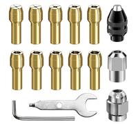 Drill Chuck Collet Set for Dremel Accessories Chuck Collet Kit（1/32" - 1/8" ）Replacement Drill Bits, with Quick Change Adapter and Rotary Drill Nut Tool