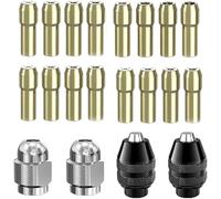 Drill Chuck Collet Set for Dremel Accessories for Dremel Drill Bits, with Quick Change Adapter and Rotary Drill Nut Tool - 1/32" to 1/8" Shank Size Replacement Kit (Set 1)
