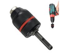 Drill chuck conversion adapter - quick-change head, self-locking keyless design, improved precision | Reliability drill tool attachment for use in the rotary hammer in the workshop