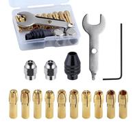 Drill Chuck for Milling Machine, Keyless Steel Adapter 0.5-3.2 mm, 15 Pieces Rotary Tool with Chuck and Shank | for Milling Drilling Turning Metallurgy Workshop Tool Room