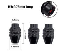 Drill Chuck for Rotary Tools, 0.3-3.4mm Keyless Quick Change Multi Chuck with M7 M8x0.75 Thread, Compatible with 1/32 and 1/8 Shanks M7x0.75mm Long