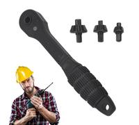 Drill Chuck Wrench with Ratchet | Quick Bit Change Tool - Double Head Ratchet Wrench for Vehicle Repair and Bicycle Maintenance