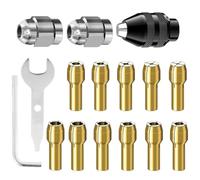 Drill Chucks Collet Set 1/32" to 1/8" Replacement 4485 Drill Keyless Bit Chucks Shank Rotary Tool Quick Changing Adapter
