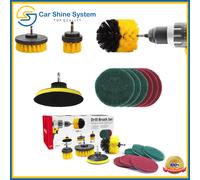 Drill Cleaning Brush Set 10pcs Power Scrub Home Car Bathroom Tiles Extension