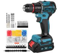 Drill, Cordless Brushless Hammer Drill and Screwdriver Set, 87PCS Accessories 2.0Ah 10mm 60N.m, 2 Speed 25+3 Electric Screwdriver, Power Impact Combi Battery Hand Drills Tool for Home Repair Men Gift