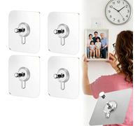 Drill Free Adhesive Hooks,2026 Upgraded Picture Hangers Without Nails,Reusable Adhesive Wall Mount Screw Hooks,Nail Free Wall Hangers for Walls Mount, Bathroom, Home, Kitchen, Office