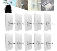 Drill Free Adhesive Hooks, No Drill Wall Hooks, 2024 New Drill Free Adhesive Hooks Heavy Duty, No Drilling Required Picture Hanging Kit (50Pcs)