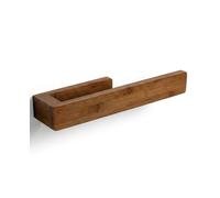 Drill-Free Bathroom Towel Rail - Natural Bamboo - Extra Strong Adhesive - Wooden Towel Rail for Bathroom - Minimalist Design - Moisture Resistant - 23 cm
