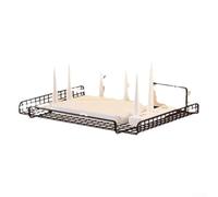 Drill Free Wall Mounted Router Shelf Easy Stick On Installat Open Design Raised Eds for TV & Electronics Sk Black h Perfect for Cable ment