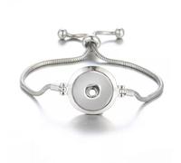 Drill Ginger Snap Bracelet Adjustable Fit 18mm Snap Button Jewelry Making-SL75